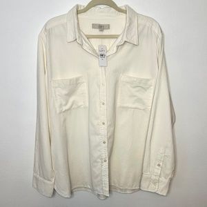 Corduroy Button Up Blouse | Loft